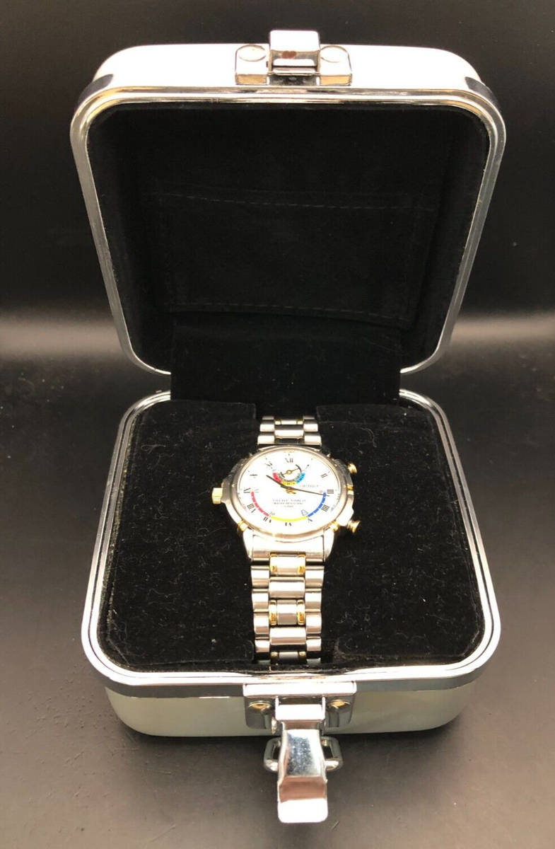 SEIKO WATCH YACHT TIMAR 8M37-7000 QUARTZ SILVER STAINLESS STEEL W