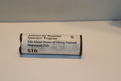2017 S (BU) US Mint Bank Wrapped Quarters Unc Roll ATB Ellis Island (NJ)