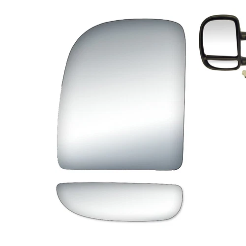 Pair Mirror Glass Upper+Lower For 99-07 Ford F250 F350 F450 Super Duty Left Side