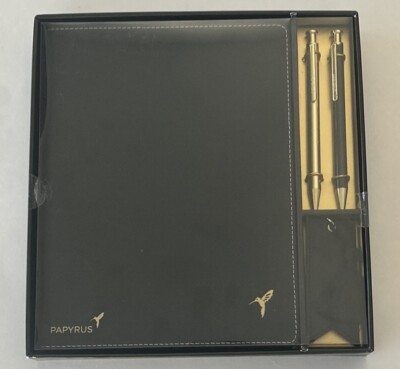 PAPYRUS Boxed Journal Gift Set: Black Journal 9. 3  X  7  + 2 Pens + bookmark
