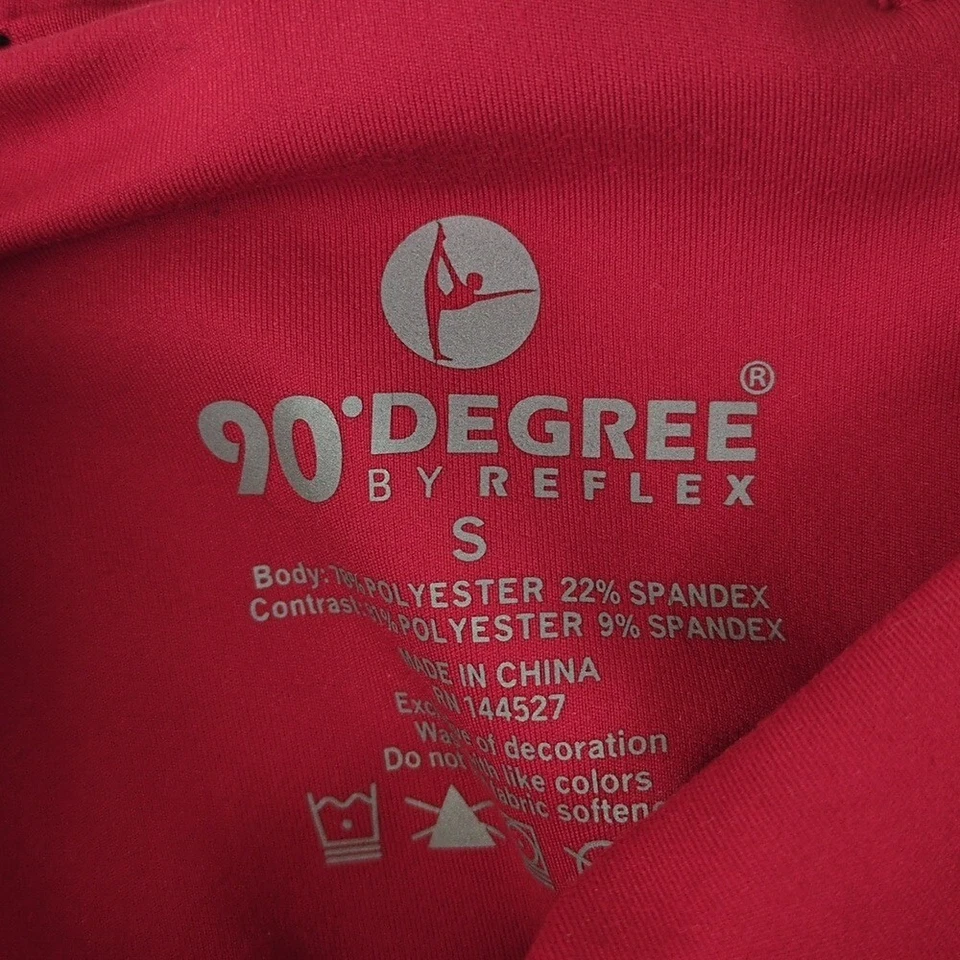 Leggings deportivos de yoga 90 Degrees para mujer rojos vibrantes talla S Foto 4 de 4