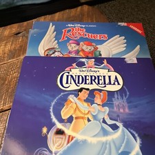 Disney Laserdiscs Lot Of 4 Cinderella Rescuers Aristocats