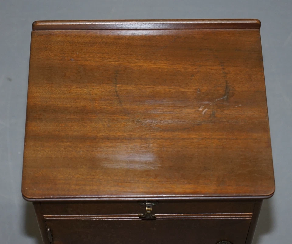 MESA AUXILIAR MODERNA VINTAGE CAOBA MEDIADOS DE SIGLO ARMARIO PUERTA ÚNICA Y CAJÓN Foto 4 de 4