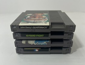 Lot Of 4 NES  Games 10-Yard Fight Major League Baseball Karate Champ John Elway