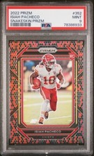 Isiah Pacheco 2022 Prizm Snakeskin Prizm Rookie RC #352 PSA 9 SSP