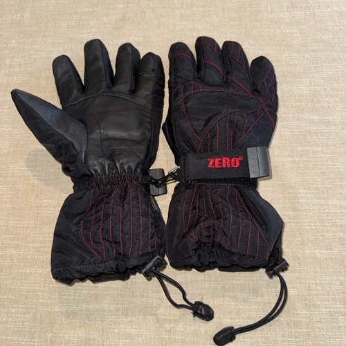 Zero Gloves Size XL 100% Leather Palm Black Hipora Snow Board Ski NWOT