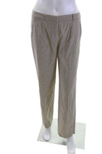 Boss Hugo Boss Women Dress Pants Beige Virgin Wool Blend Hook Eye Size 2