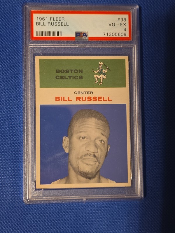 BILL RUSSELL 1961 FLEER BASKETBALL #38 PSA 4 NICE CENTERING