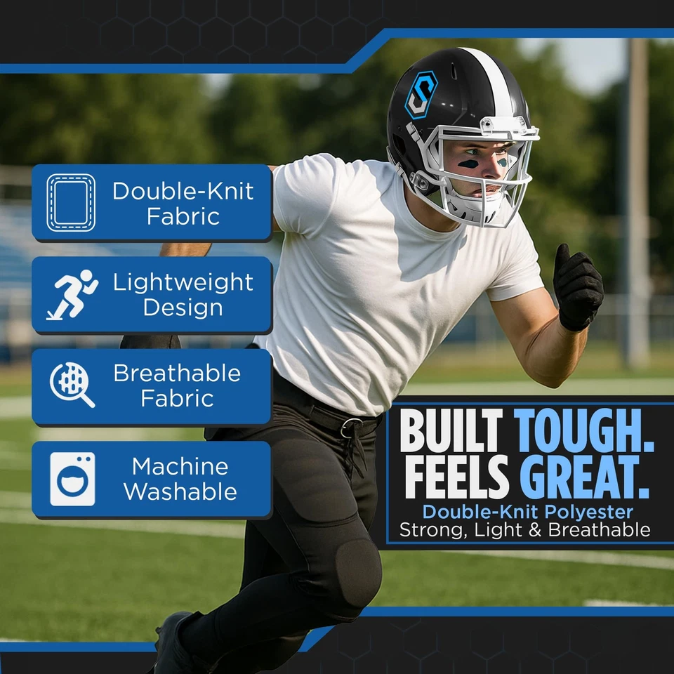 Pantalones de práctica de fútbol juvenil con almohadillas pantalones integrados de doble punto para niños Foto 3 de 4