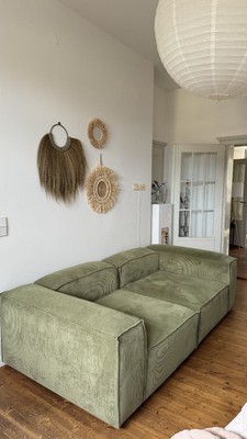 Modulares Sofa Lennon (3-Sitzer) aus Cord oliv grün
