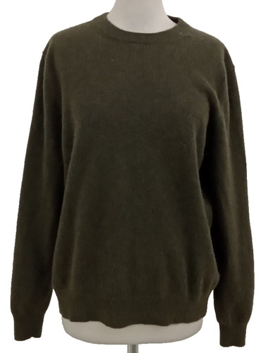 M&S Women's Jumper Size XL Olive Green Pullover Pure Cashmere Used