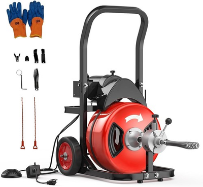 #ad Electric Drain Auger 75FT 1 2 Inch Auto Feed Drain Cleaning Machine Sewer Snake $284.04
