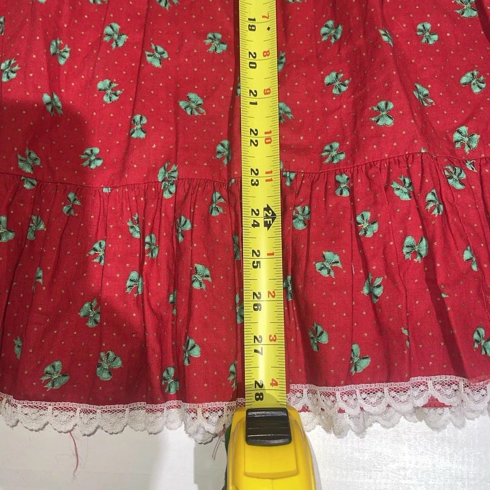 Niñas Talla 6 Vintage Años 90 Y2K Volantes Vestido de Navidad Fiesta Años 80 País Foto 4 de 4