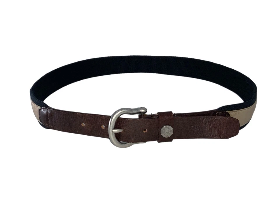 Cinturón de cinta Southern Tide Skipjack para hombre talla 36 Cuero Lona Beige YGI V5-124 Foto 2 de 4