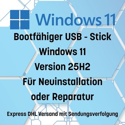 Windows 11 Pro Boot Stick für Neuinstallation oder Reparatur auch ältere Geräte