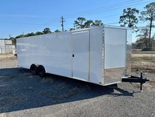 NEW 8.5X24 V-NOSE ENCLOSED CAR HAULER TRAILER .080 EXTERIOR METAL 8.5x24