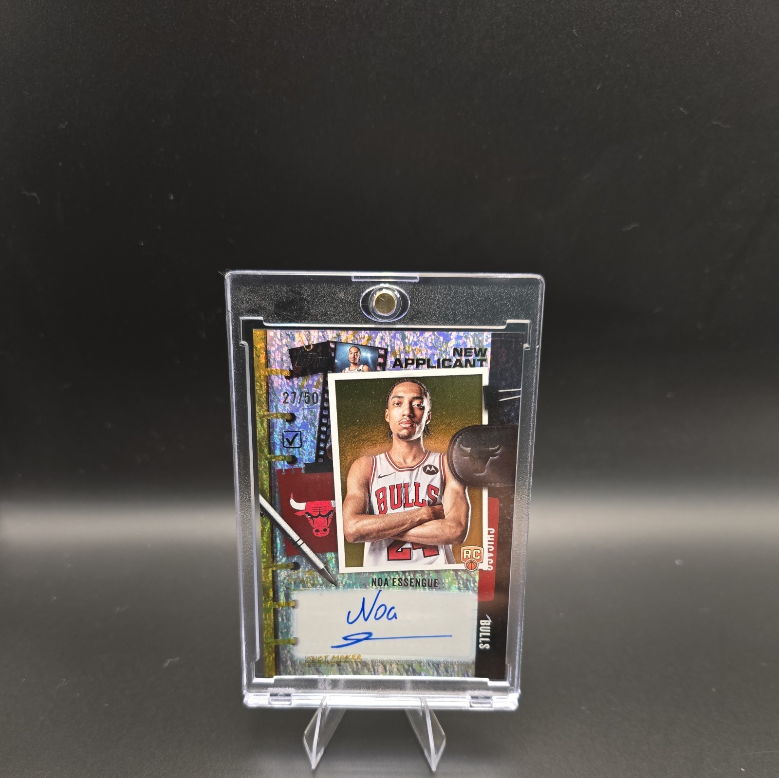 2025-26 Topps Basketball Noa Essengue New Applicant Auto /50 Gold Holofoil RC