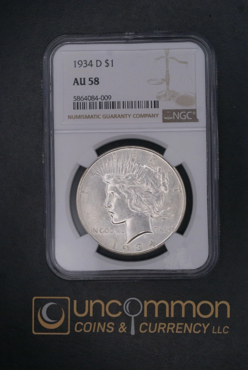 AU 58 Graded 1934 Year Peace Dollars (1921-1935) for sale | eBay