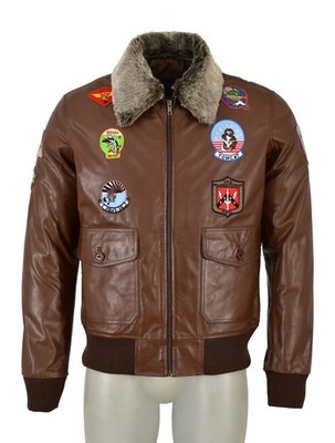 Top Gun Herren A2 Film Designer Rindsleder Mode Jacke
