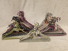 Lot of 66 Vintage Yarn Bound Wire Crochet Coat Hangers Handmade Closet Colorful