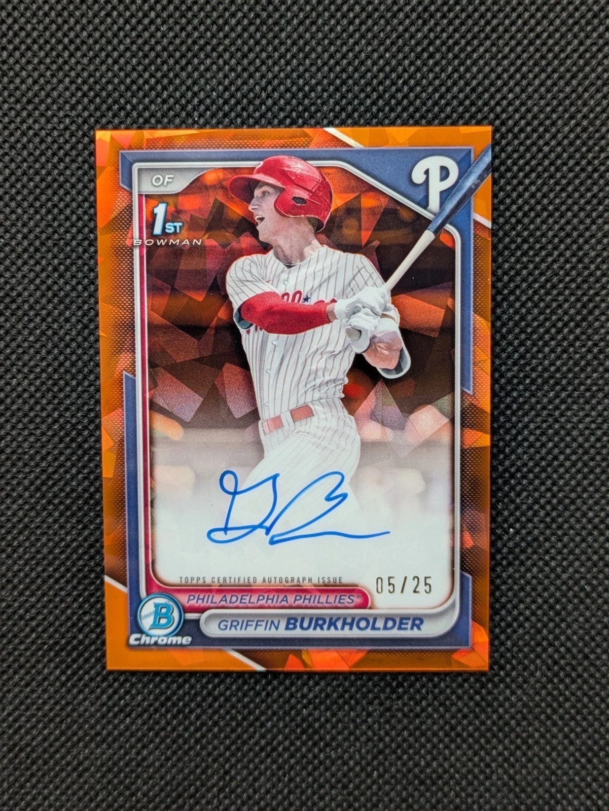 2024 Bowman Draft Sapphire Griffin Burkholder 1st Chrome Auto Orange /25