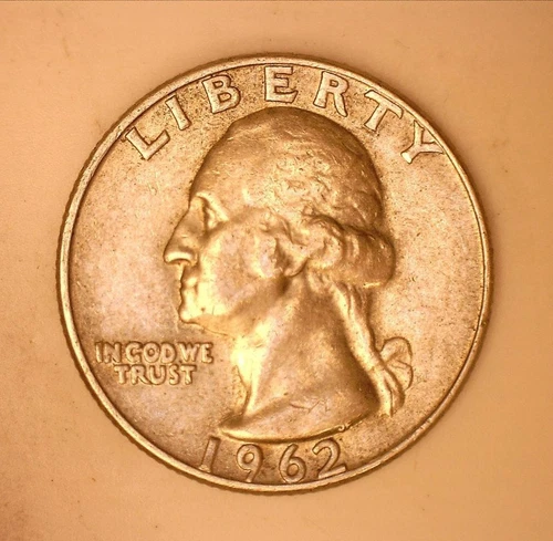 1962-D Washington Silver Quarter : Raw / Ungraded : XF - AU : NO RESERVE