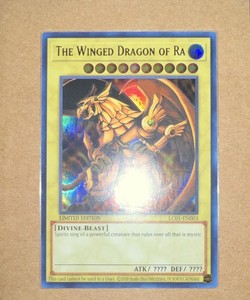 limited edition god cards YUGIOH: OBELISK SLIFER RA - ULTRA RARE HOLO NM - EGYPTIAN Slifer with the red card back Yugioh - Egyptian God Cards
