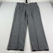 Vintage Polo Ralph Lauren Wool Pants Mens 38x30 Gray Dress Slacks Cuffed