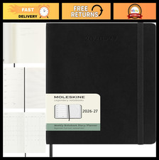 Large 18-Month Weekly Planner 2026-2027, Softcover, Black, 208 Pages, Stickers 