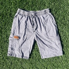 Men's Gray Cargo Shorts with Elastic Waist  Drawstring Size M