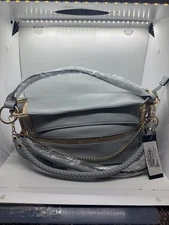 Dasein Women’s Handbag Leather Light Blue And Gold