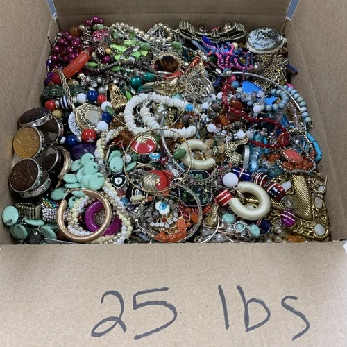 Huge 25 Pound Vintage to Now Costume Jewelry most wearable some craft/repair LOT