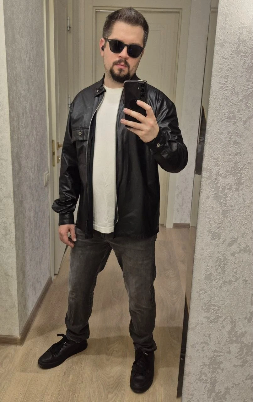 Vintage VERSACE JEANS COUTURE Black Polyurethane leather Shirt Jacket Medusa image 2