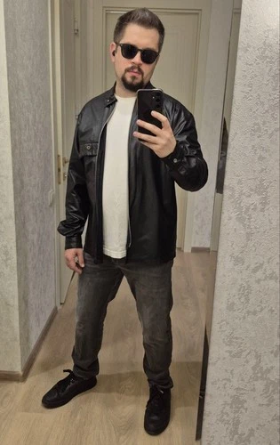 Vintage VERSACE JEANS COUTURE Black Polyurethane leather Shirt Jacket Medusa image 2