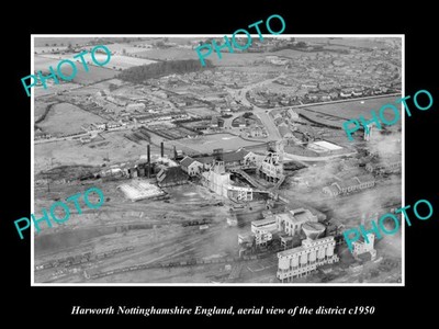 Harworth Nottinghamshire England Aerial View c1950 1 Old Large Historic Photo