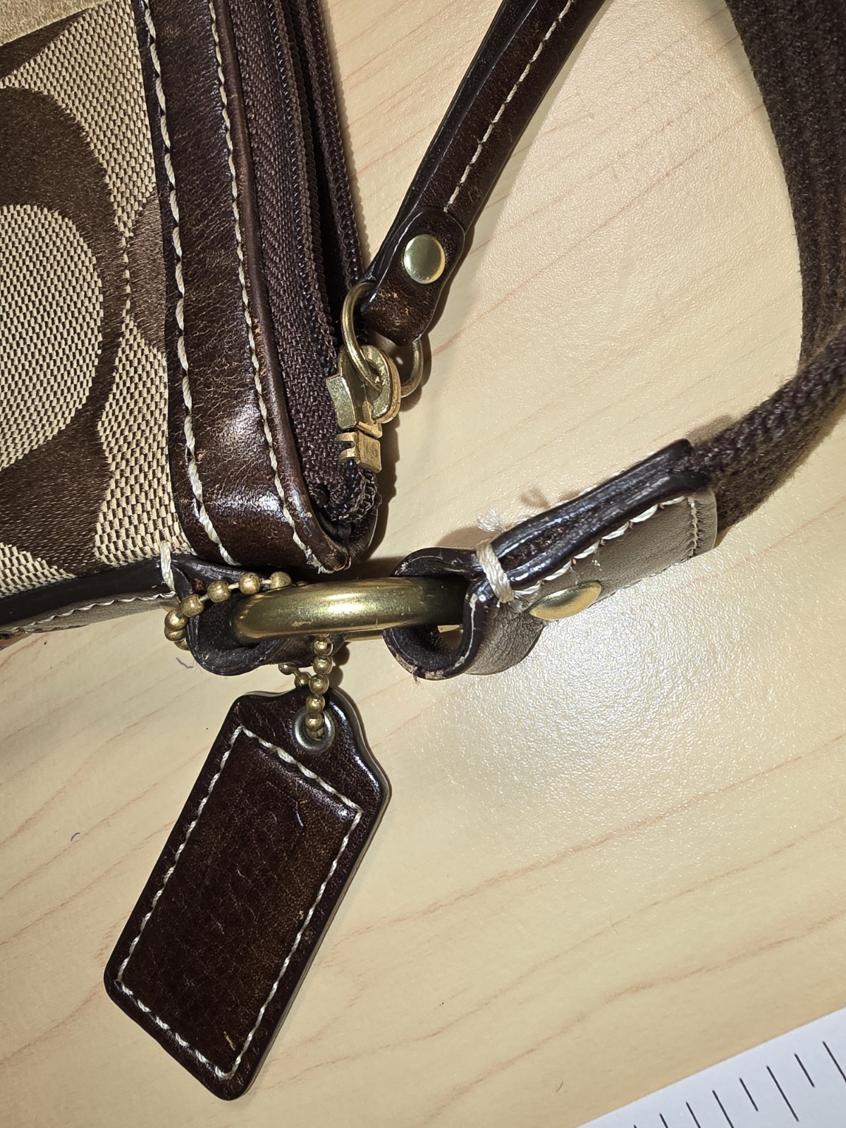 COACH Brown Patchwork Crossbody Swing Pack Should… - image 12