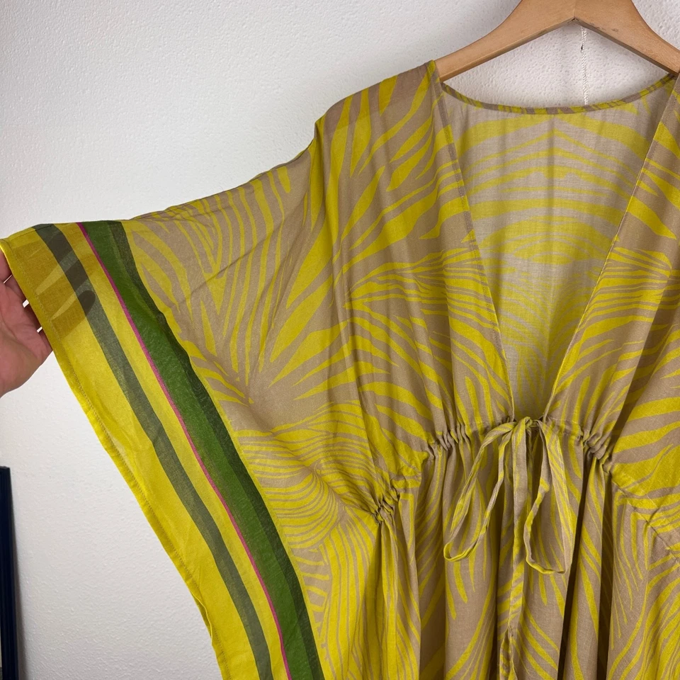 NWT Banana Republic Kaftan Swim Coverup M/L Yellow Cotton - Image 3 of 4