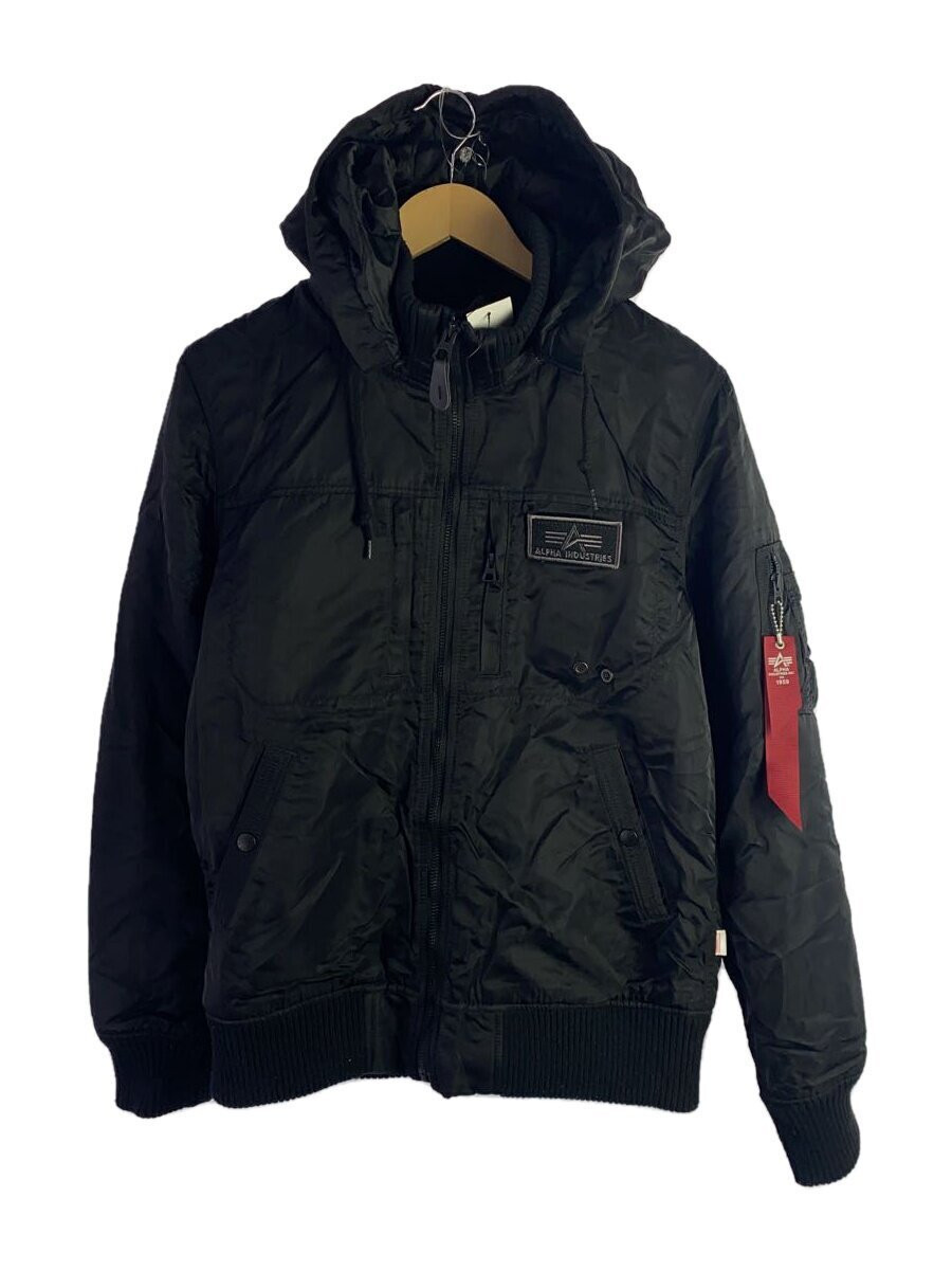 Alpha Industries Hooded Rib Jacket/Down Jacket/Xl/Nylon/Blk/Ta1260 