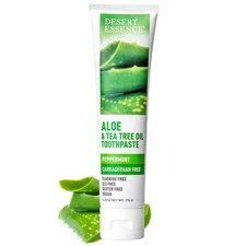 Desert Essence Aloe Tea Tree Oil Toothpaste Vegan Fluoride Free 6.25 Oz