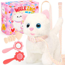 Plush Toys Electronic Toy Cat That Walking and Meowing,Tail Wagging Interactive
