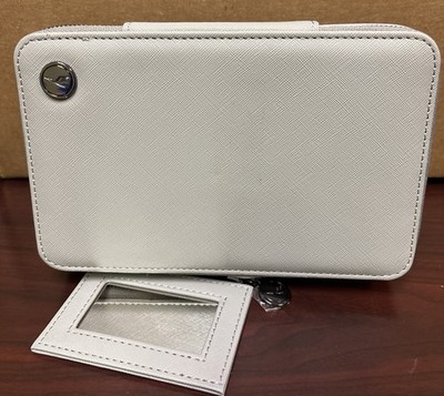 Lufthansa Airlines First Class Leather Amenity Kit Travel Case with Mirror Gray