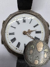 Vintage Ultra Rare LeCoultre & Cie Trench Solid Silver Gold Plated Military Watc