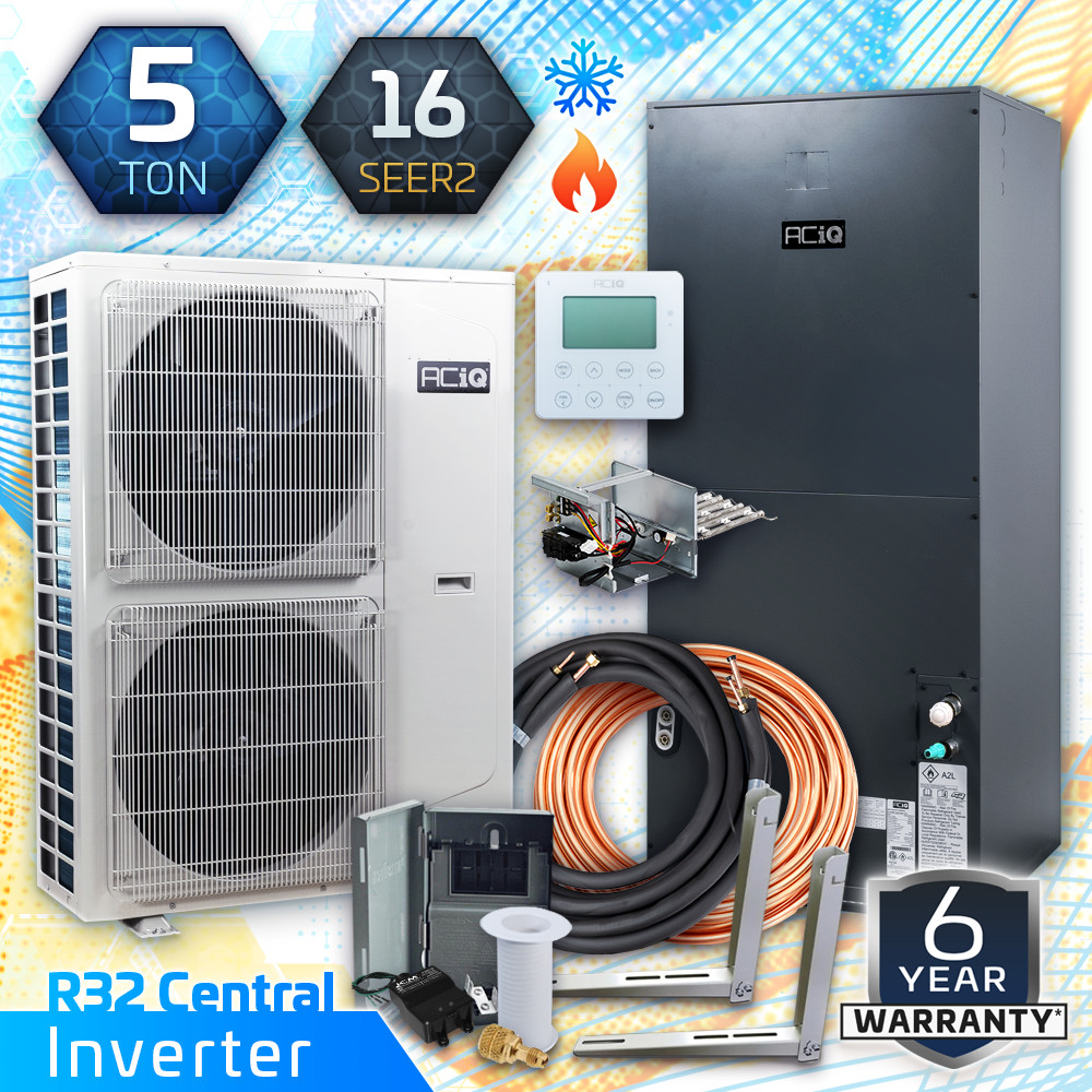 ACiQ 5 Ton High Efficiency Central Heat Pump Split System Inverter AC Kit, R32