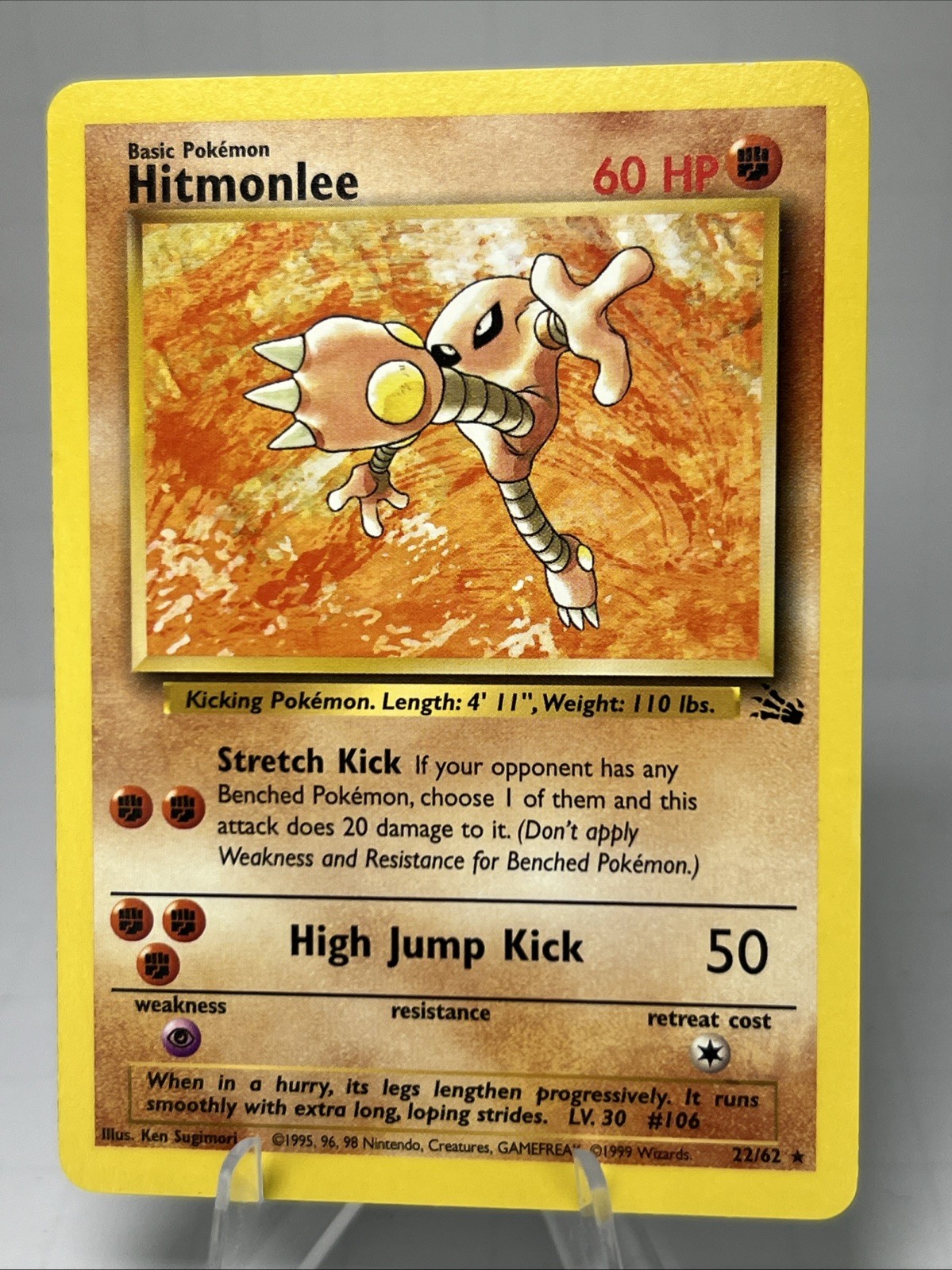 Fossil #22/62 Hitmonlee (22) NM 1999 Wizards