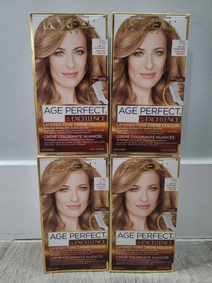 4 x L'oreal Paris Age Perfect Excellence 7G Dark Soft Golden Blonde Hair Color 