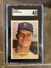 ??Don Drysdale?? 1957 Topps #18 SGC 6 Rookie Card RC Vintage HOF Dodgers. rookie card picture