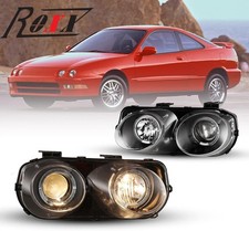 For 1994-1997 Acura Integra Dual Halo Projector Headlights Black Clear Headlamps For 1994-1997 Acura Integra Dual Halo Projector Headlights Black Clear Headlamps