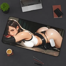Tifa Lockhart Desk Mat, Final Fantasy VII Mouse Pad, Sexy Gamer Girl Decor