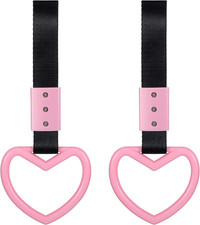 2 Pieces Heart Shaped Car Handle Straps Drift Charm Rear Bumper Warning Ring Dec
