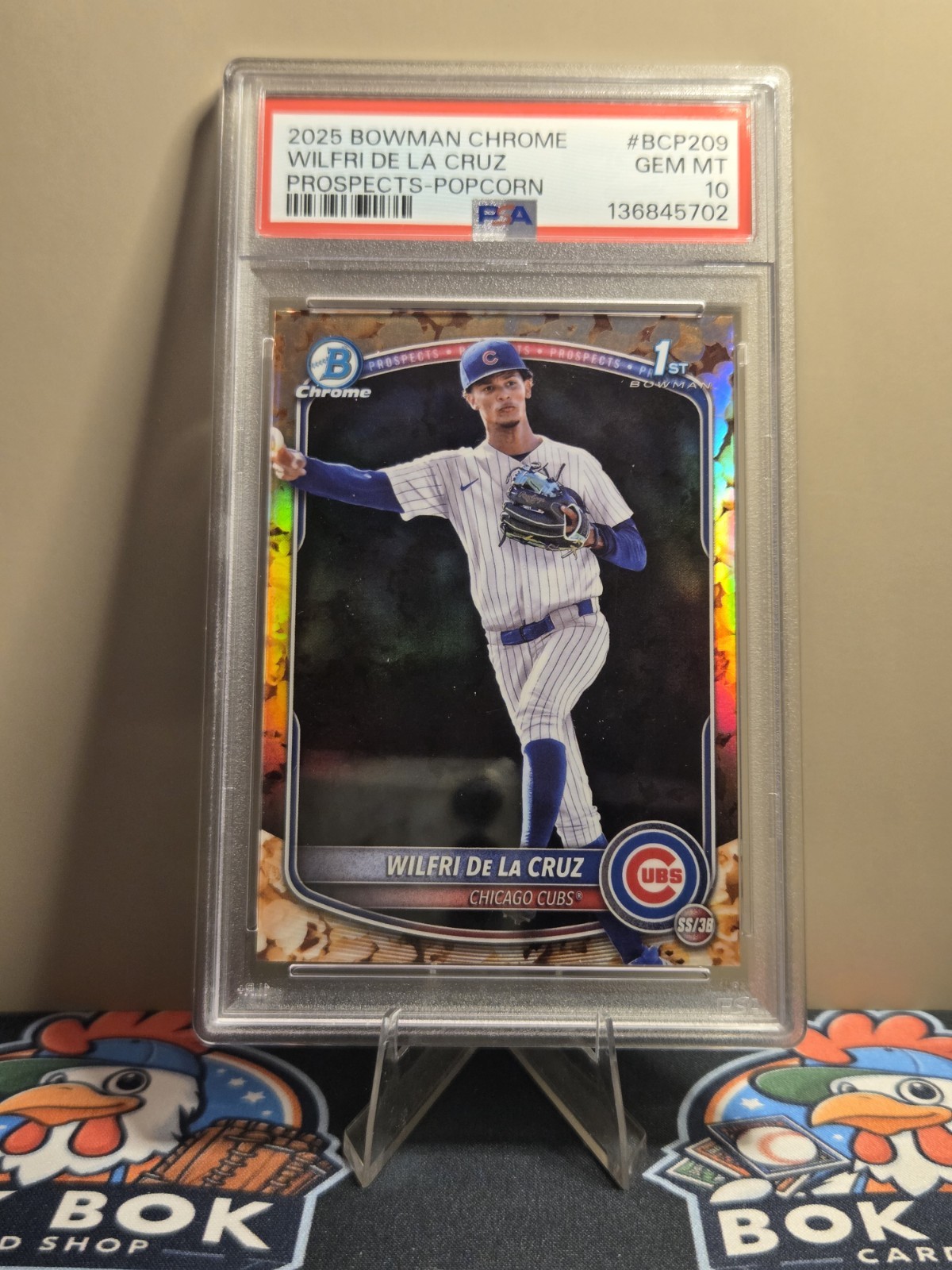 2025 Bowman Chrome Prospects Wilfri De La Cruz Popcorn Refractor (RC) #BCP-209